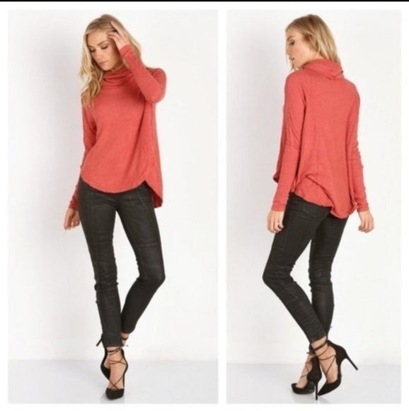 We The Free Tops - We the Free Kristina Waffle Knit Thermal Small Cowl Neck  Long sleeve Top
